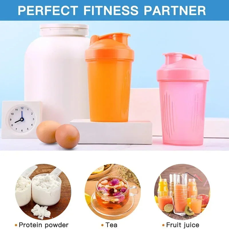 1-7PCS Shaker Bottles Sport Water Cups Whey Protein Powder Mixer Bottle Fitness Gym Shaker Outdoor Portable Plastic Drink Cup