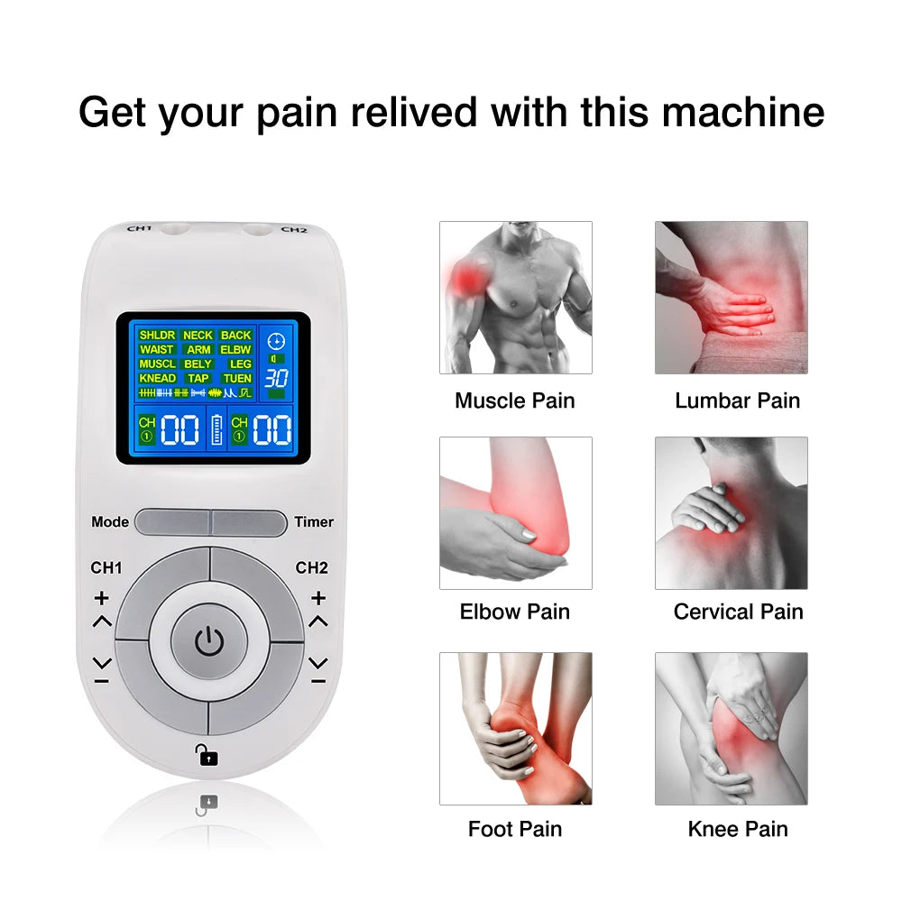 12-Mode TENS Pulse Physiotherapy Machine Full Body Back Massager 40-level Muscle Electrostimulator Relaxation Treatment Health
