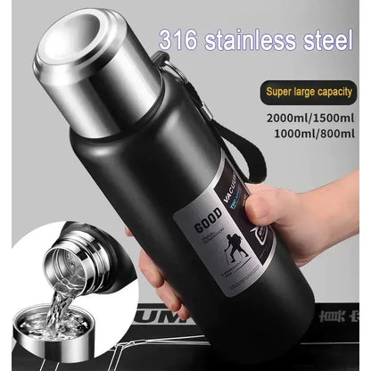 Large Capacity Cold & Hot Thermos Tumbler, Stainless Steel Insulated Water Bottle, Tea Coffee Flask Pot Travel Mug
