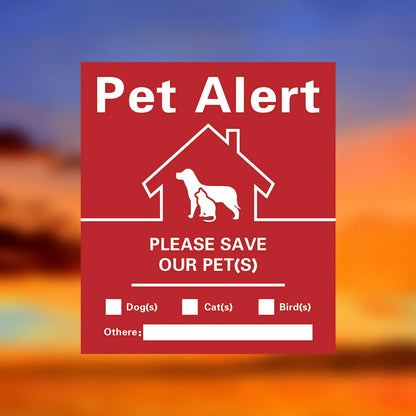 Pet Alert Stickers Static Cling Window Decals Emergency Pets Rescue Sign (4 Pack)  Save My Pets in Case of Emergency Stickers