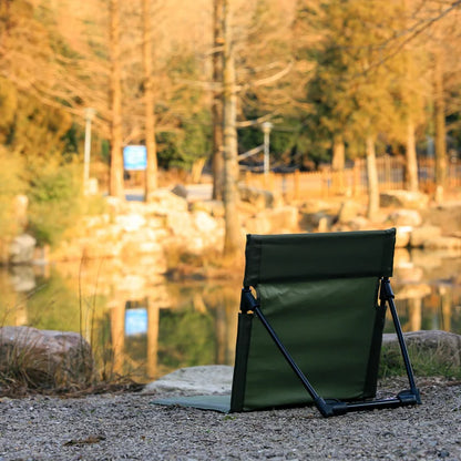 Lightweight Portable Outdoor Folding Beach Chair picnic groud seat One-Piece Backrest Design for Camping Travel Leisure No Legs