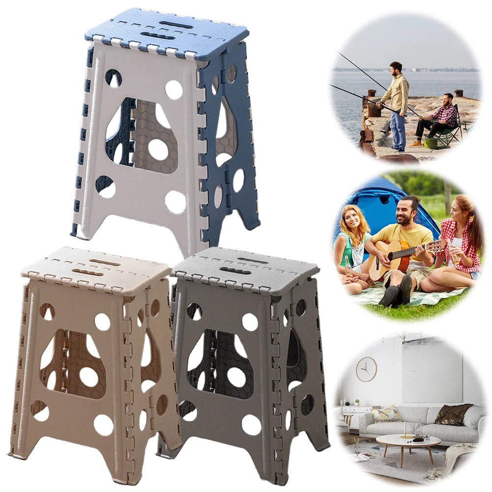 Portable Foldable Stool Outdoor Indoor Dining Table Chair 18 Inch Folding Step Stool 400 LBS Capacity Collapsible Plastic Stools