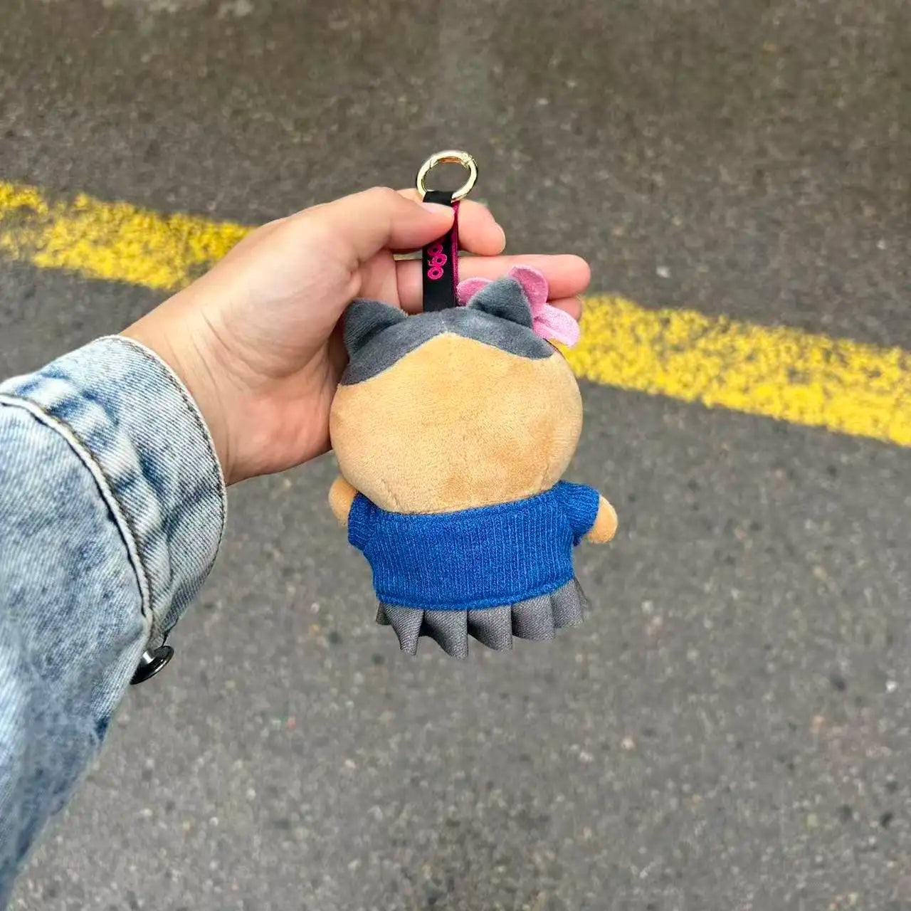 Cute Hachiware Momonga Gyaru Style Plush Keychain Tan Skin Blue-Eared Cat Bag Usagi Charm Pendant Toy Gift for Boys Girls Fans