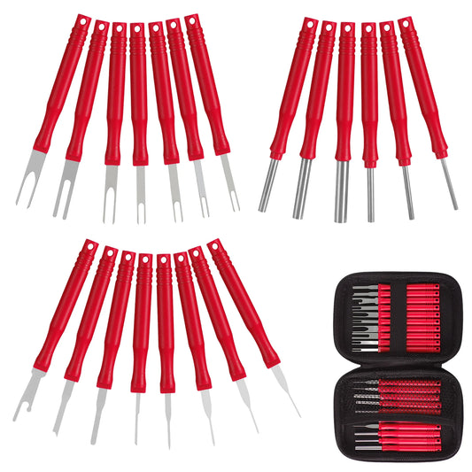 21Pcs Car Terminal Removal Tool Kit Auto Cable Plug Remove Puller Electrical Wire Crimp Connector Pin Extractor Disassembly Tool