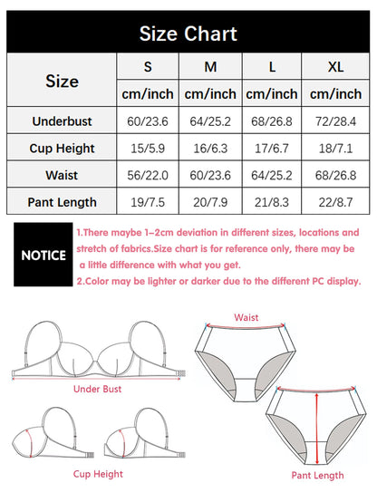 Women Racerback Front Closure Bra and Panty Set Floral Push Up Underwire Bras with Matching Lace Panties for Everyday Wear