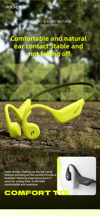 Słuchawki rowerowe z otwartym przewodnictwem kostnym POLVCDG Bluetooth 5.4 Słuchawki sportowe do biegania na świeżym powietrzu X1