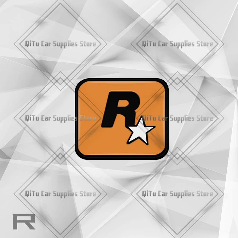 Zinc Alloy GTA Game R Star Badge Car Trunk Emblem 3D Grille Sticker For Opel Skoda Kia Dacia Fiat Abarth Peugeot Hyundai Styling