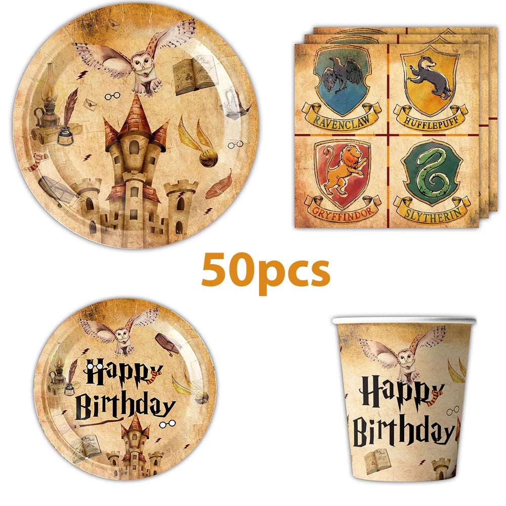 Harry Potter Theme Party Favors Gifts Bag Slap Bracelets 50pcs Stickers Keychains Birthday Souvenir Supplies Classroom Rewards