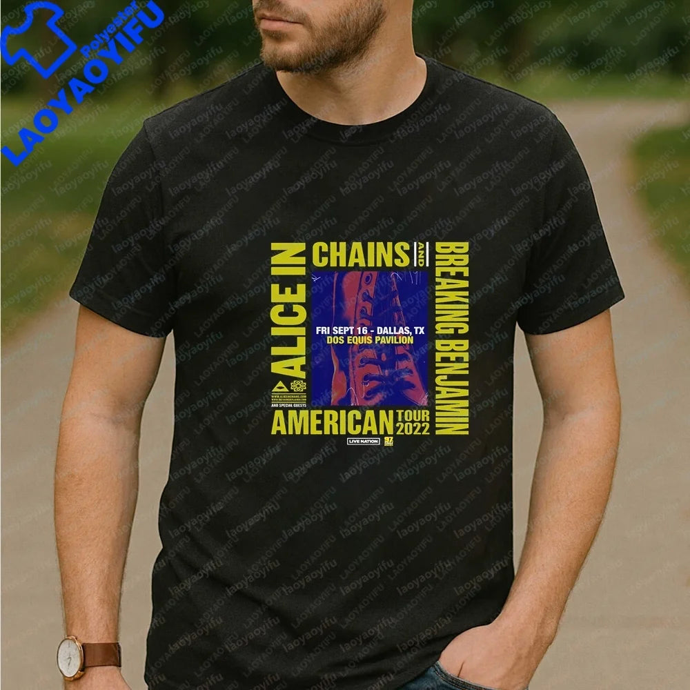 Men's T-shirts and Tank Tops. Comfortable Short-sleeved Shirts for Both Men and Women By Alice in Chains, Suitable for Summer.