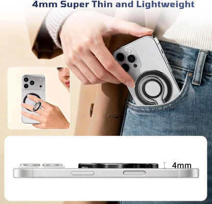 Magnetic Phone Holder Stand for Magsafe Lightweight Phone Finger Ring Snap Grip Kickstand Accessories for iPhone 17 16 15 14 13