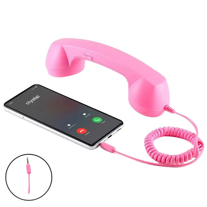 3.5mm Universal Retro Telephone Handset Retro Telephone Receiver Handset Mini Microphone Speaker for Mobile Phones Computers