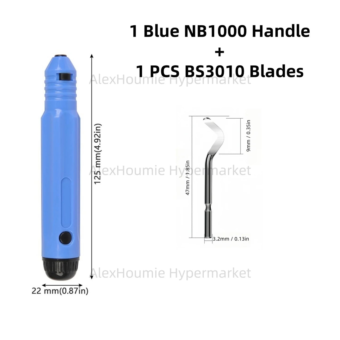 Metal Deburring Tool Kit Burr Remover Hand Tool Anti-Slip Handle with 10pcs Sharp Deburring Blades for Copper Wood Plastic