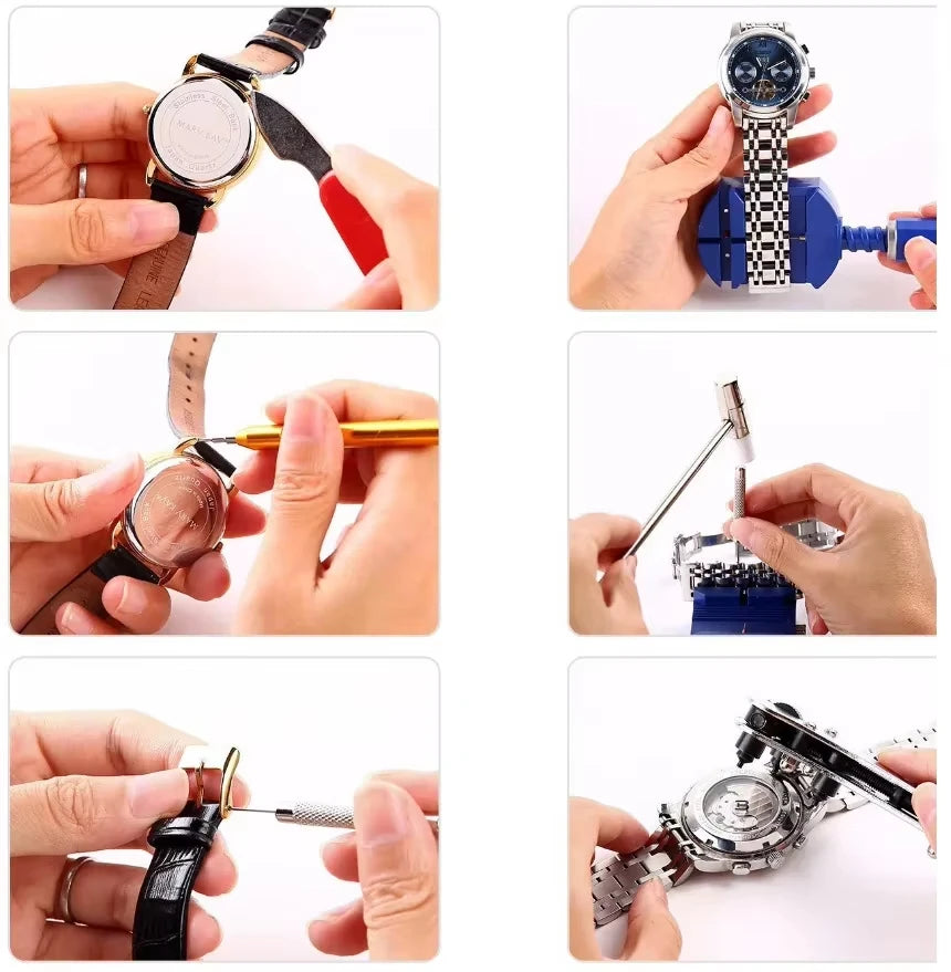147-Piece Watch Opener Repair Tool Kit Clock Maintenance Hardware Set for Watch Repair Open Back Strap Removal