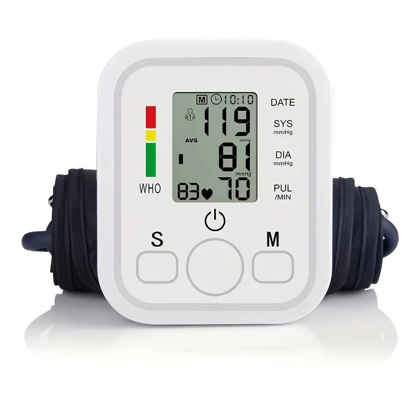 Blood Pressure Monitor Upper Arm Automatic BP Cuff Machine with LED Display for Home Use Health Care