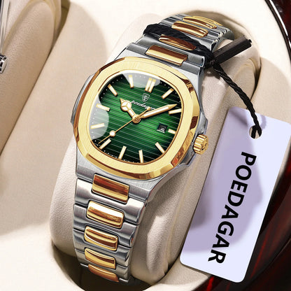 POEDAGAR Original Quartz Women Watch Stainless Steel Waterproof Luminous Ladies Watch Date Fashion Elegant Woman’s Watches Reloj