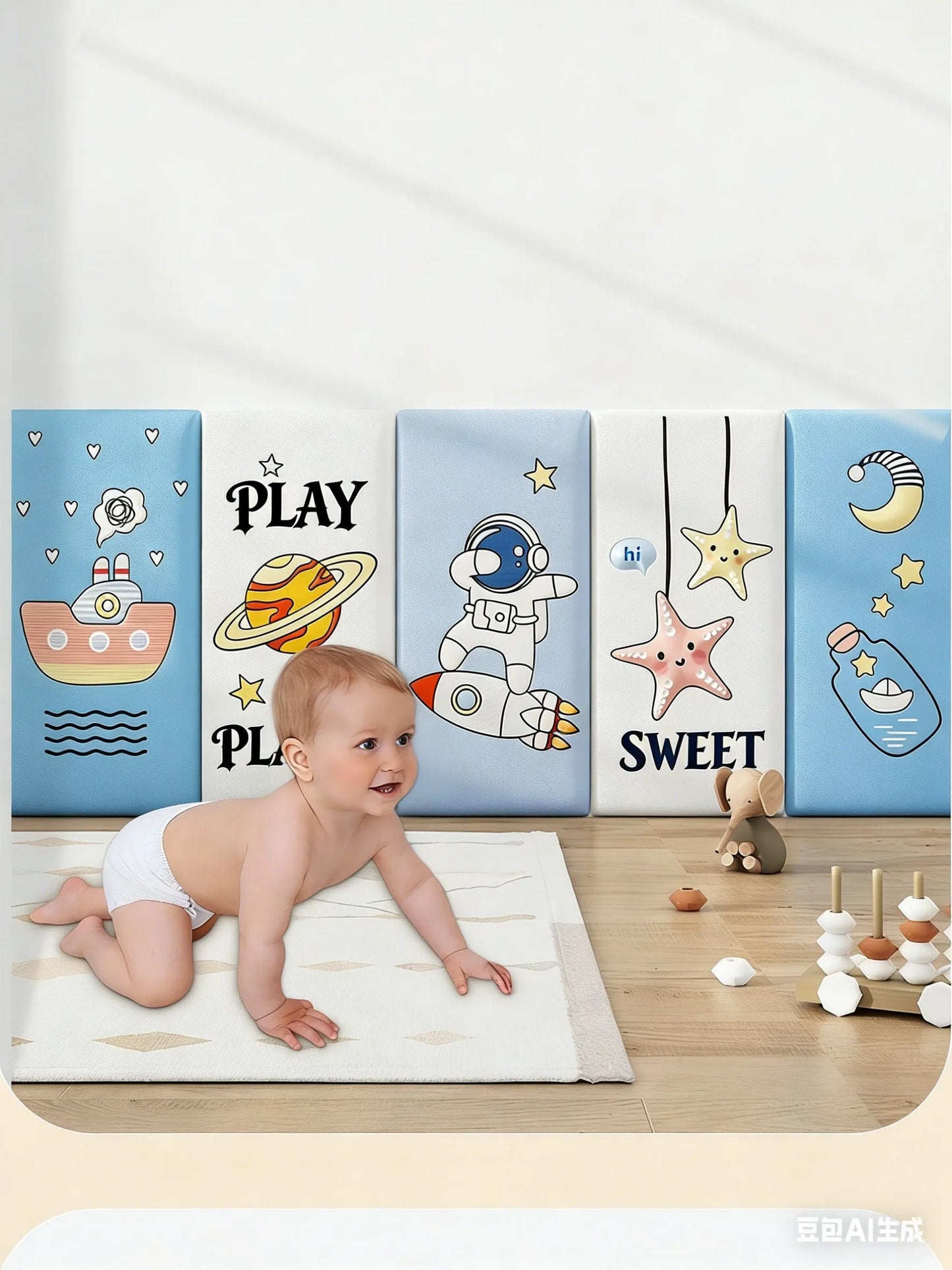 Self-Adhesive Anti-Collision Wall Padding for Kids, Tatami Style Bedside Headboard Cushion, Soft Wall Protector for Bedroom