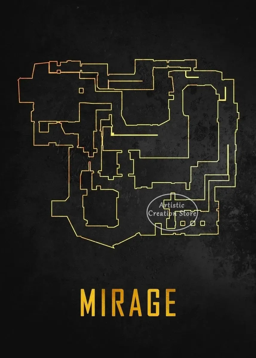 Cs Go Maps Poster First Person Shooter Game Dust 2 Nuke Map Black Print Canvas Painting Wall Pictures for Game Room Wall Decor