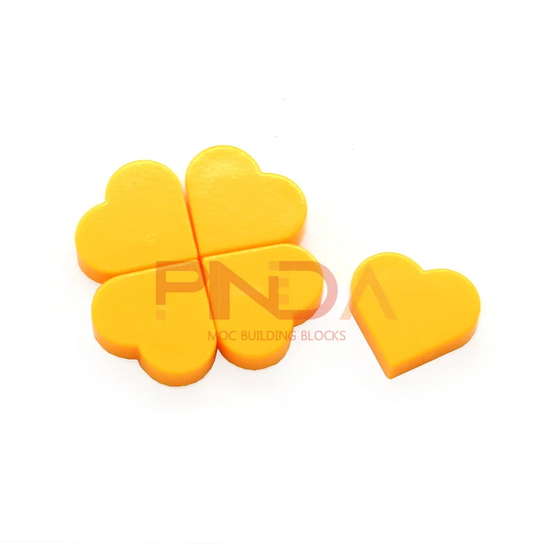100pcs MOC 39739 Tile Round 1x1 Heart Building Blocks Sets Love Peach Compatible with Educational Creative Kids Children Toys