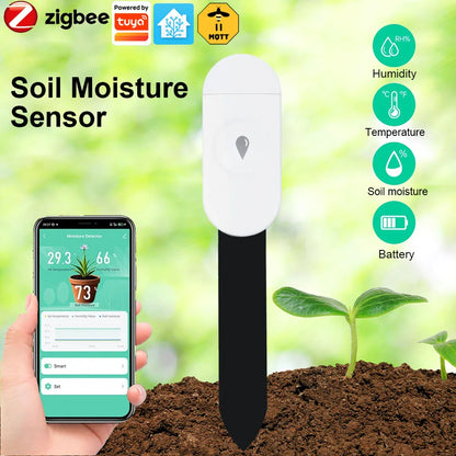 Zigbee Temperature Humidity Moisture Detector Smart Soil Tester Moisture Sensor Phone App RealTime Monitor for Home Garden