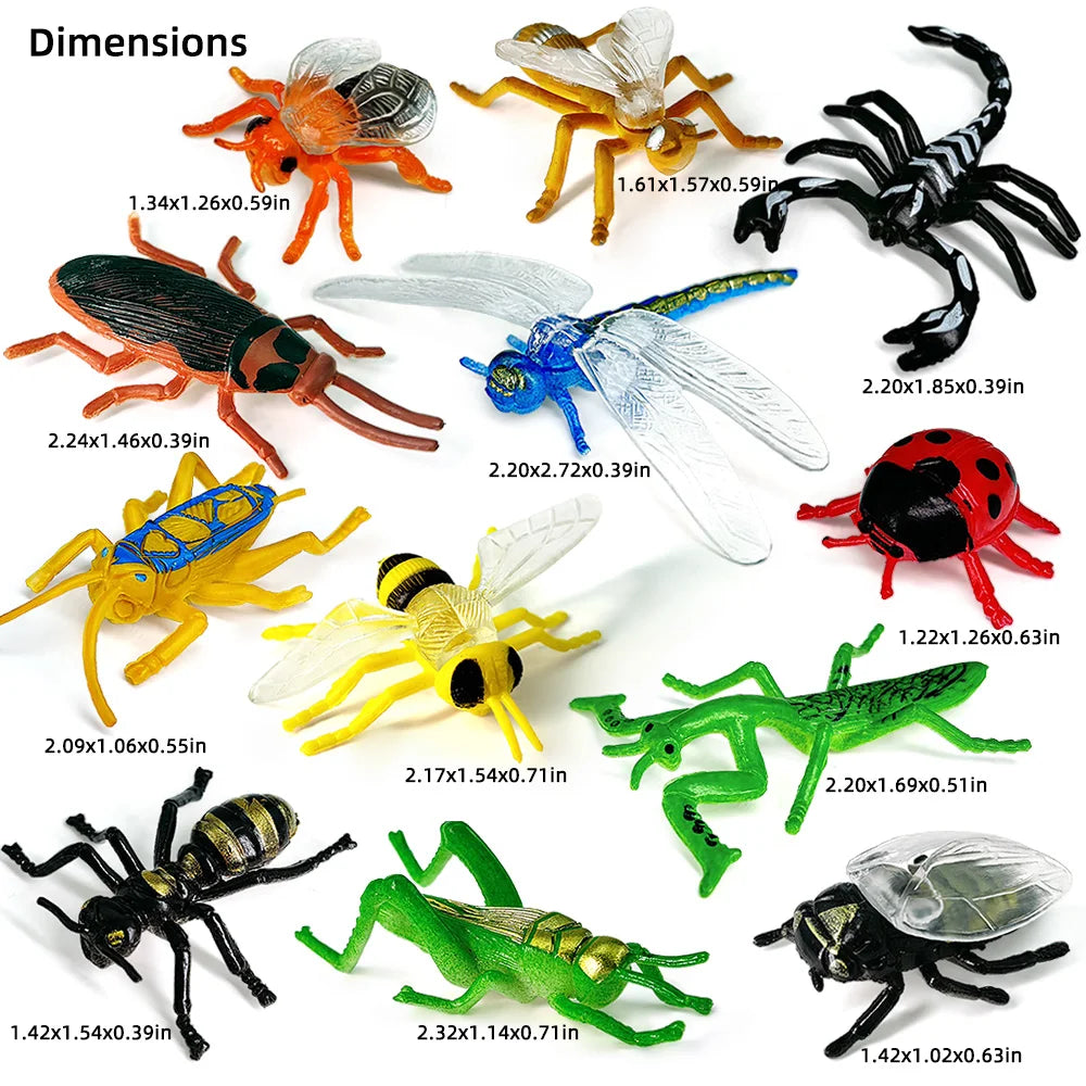 Tropics Insect Animals Model Butterfly Cricket Spider Bee Action Figures Mantis Figurine Miniature Educational Kids Toys Gift