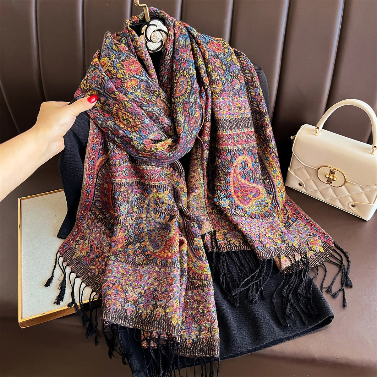 Luxury Winter Scarf Women Cashmere Warm Pashmina Brand Foulard Female Shawls Wraps Thick Soft Bufanda Poncho Scarves Stole 2025
