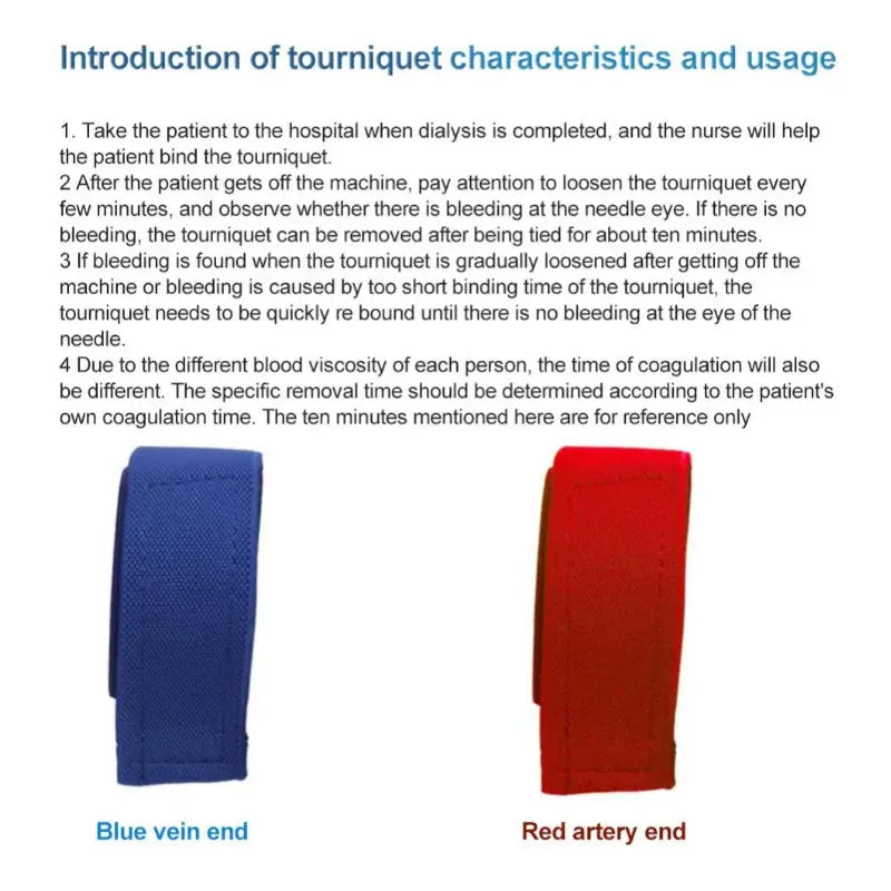 Dialysis Tourniquet Elastic Hemostatic Bandage Trauma First Aid Portable Blood Sucking Pad Stationary Tool Outdoor