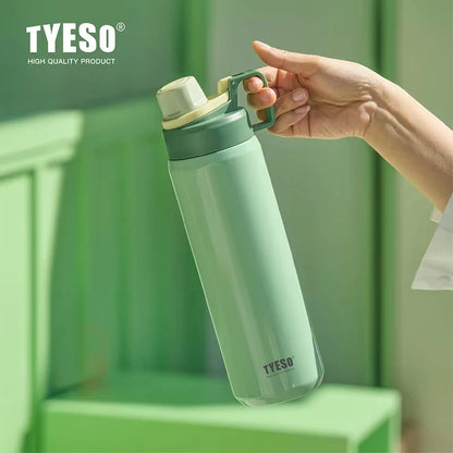 Tyeso 600ML Leakproof Insulated Water Bottle Portable Vacuum Thermal Flask Drink Cup for Outdoor Sports Travel Daily Fitness