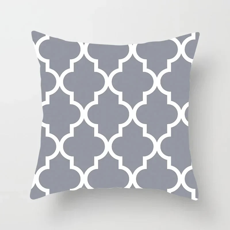 European Gray Pillowcase Geometric Pillow Cover Sofa Cushion Cover Garden Throw Pillows Hotel Outdoor Cushions car Chair 45X45cm