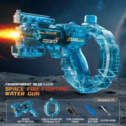 Simulated Firing and Recoil Electric Water Gun Toys Children Automatic Sensor Lights Water Pistol Summer Outdoor Beach Kids Toy
