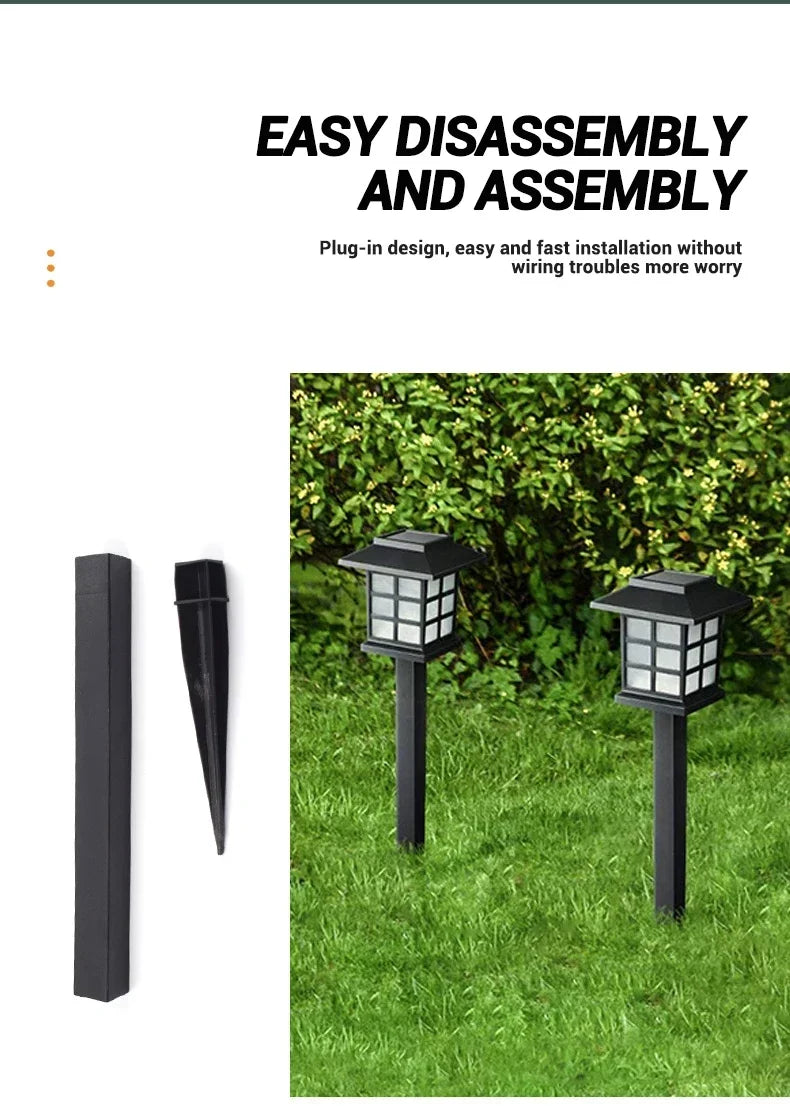 2Pcs Outdoor Solar LED Pathway Lights Walkway Garden Decor Street Lamp for Landscape Yard Patio Driveway Festival Lighting