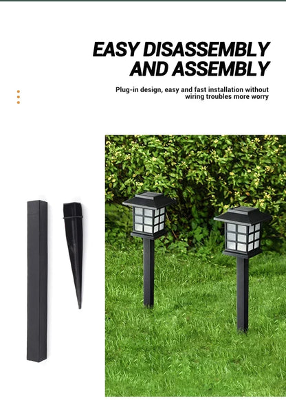 2Pcs Outdoor Solar LED Pathway Lights Walkway Garden Decor Street Lamp for Landscape Yard Patio Driveway Festival Lighting