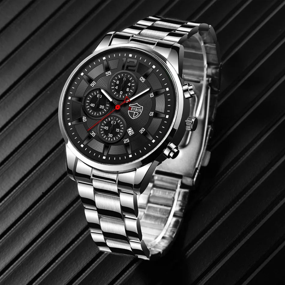 5p/set Business Casual Fashion Watch Set for Men, Travel Party Meeting Fashion Quartz Watch Set for Men, Halloween Gifts