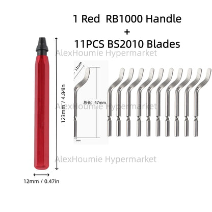 RB1000 Hand Metal Deburring Tool Red with 360 Degree Rotating Blades for 3D Printing Wood Metal Plastic Aluminum Copper Steel