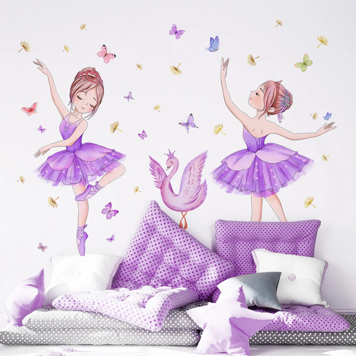 Ballet Girl Vinyl Child Wall Stickers For Baby Kids Room Decoration Adhesive Wallpaper Bedroom Accessories Room Decor Wall Art