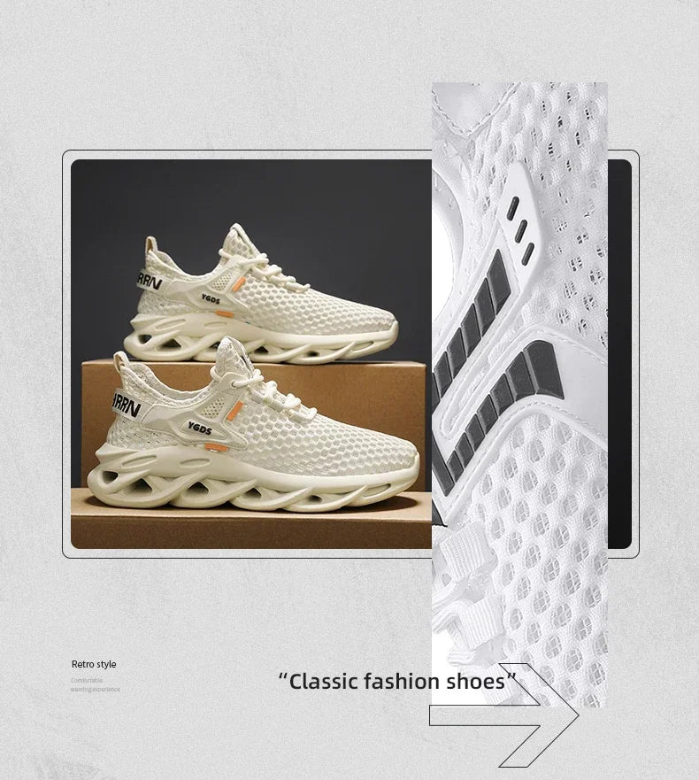 Breathable Mesh Summer Men Platform Sneakers Lightweight Casual Loafers Shoes for Running Tennis Hiking Outdoor Daily Wear