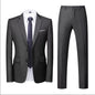 Men's Suit (Blazer+Pants) Fashion Business Casual Slim-fit Wedding Gentleman Solid Color Full Professional Interview Formal Suit