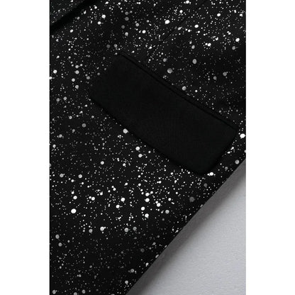 KIDWHXR Man Summer 2-piece Outfit Patchwork Short Sleeve Blazer Male Straight-leg Shorts Men Sequins Wedding Party Suit Set