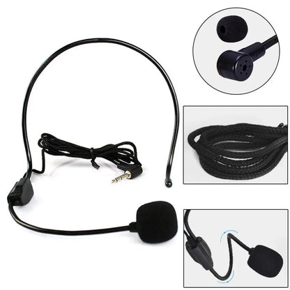 New Portable Wired Microphone 3.5mm Plug Flexible Headset Microphone Video Recording Head-mounted Speech Headset Mic