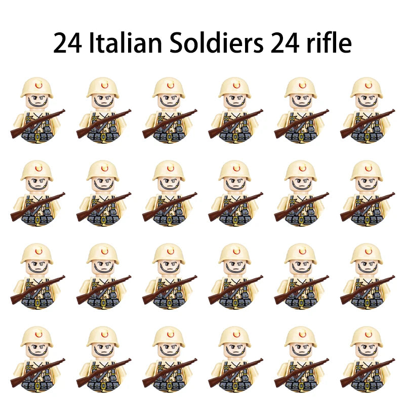 WWII Infantry Military Soldier War National Army Mini Gun armament Models Building Blocks Building Blocks Toys for Kids