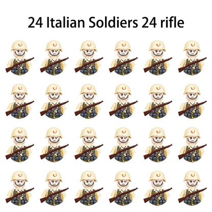 WWII Infantry Military Soldier War National Army Mini Gun armament Models Building Blocks Building Blocks Toys for Kids