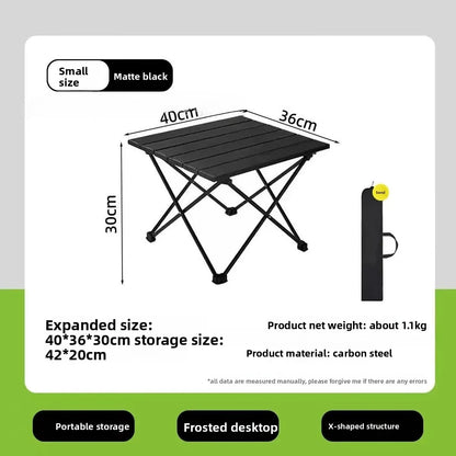 Small Portable Folding Stainless Steel Multifunctional Outdoor Camping Side Table for Beach Picnic BBQ Hiking Boating Cooking