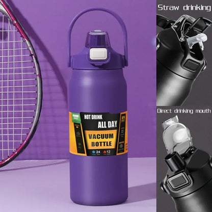 1.5L Large Capacity Stainless Steel Thermos Bottle, Portable Vacuum Insulated Water Tumbler