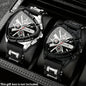 2PCS Luxury Men Calendar Quartz Watch Casual Silicone Band Mens Sports Wristwatch Set Reloj Hombre（Without Box）