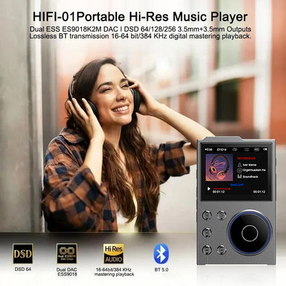 Hi-Fi Digital Audio MP3 Player Lossless DSD High Definition Portable MP3 Music Player Built-in 16GB Walkman Supports 20 Language