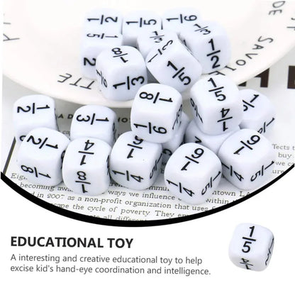 Fraction Dice 16MM Math Practice Learning Toys For Kids Boys Girls Educational Classroom Gifts Students Board Games Accessories