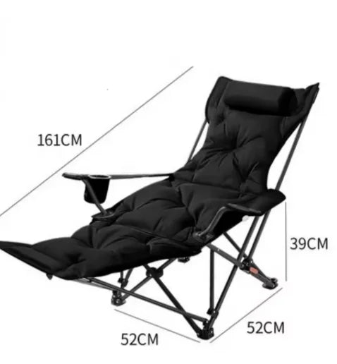 Folding Camping Chair with Armrests, Portable Outdoor Lawn Chair with Detachable Headrest Lightweight Fishing Chair for Picnic
