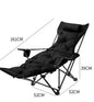 Folding Camping Chair with Armrests, Portable Outdoor Lawn Chair with Detachable Headrest Lightweight Fishing Chair for Picnic