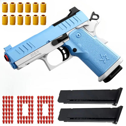 2011 G17 Shell Throwing Blowback Toy Gun Continuous Firing Empty Hanging Pistol Outdoor CS Game Shooting Toy for Kids Adults