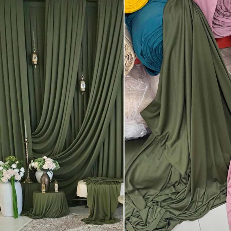 Stretch Knit Jersey Fabric Good Draping Cloth for Wedding Decor, Party Backdrops, Curtains,Photography Background Wide 170cm