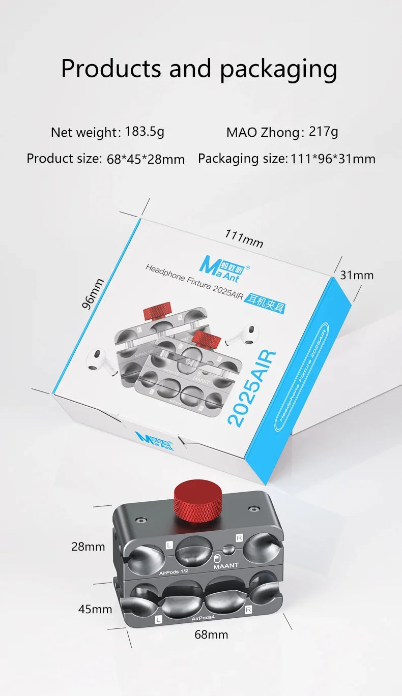 MaAnt P2 AIR Earphone Clamp for AirPods 1/2/3/4/Pro/Pro12 Earphone Chip Repair Fixed Disassembly Battery Replacement Tools